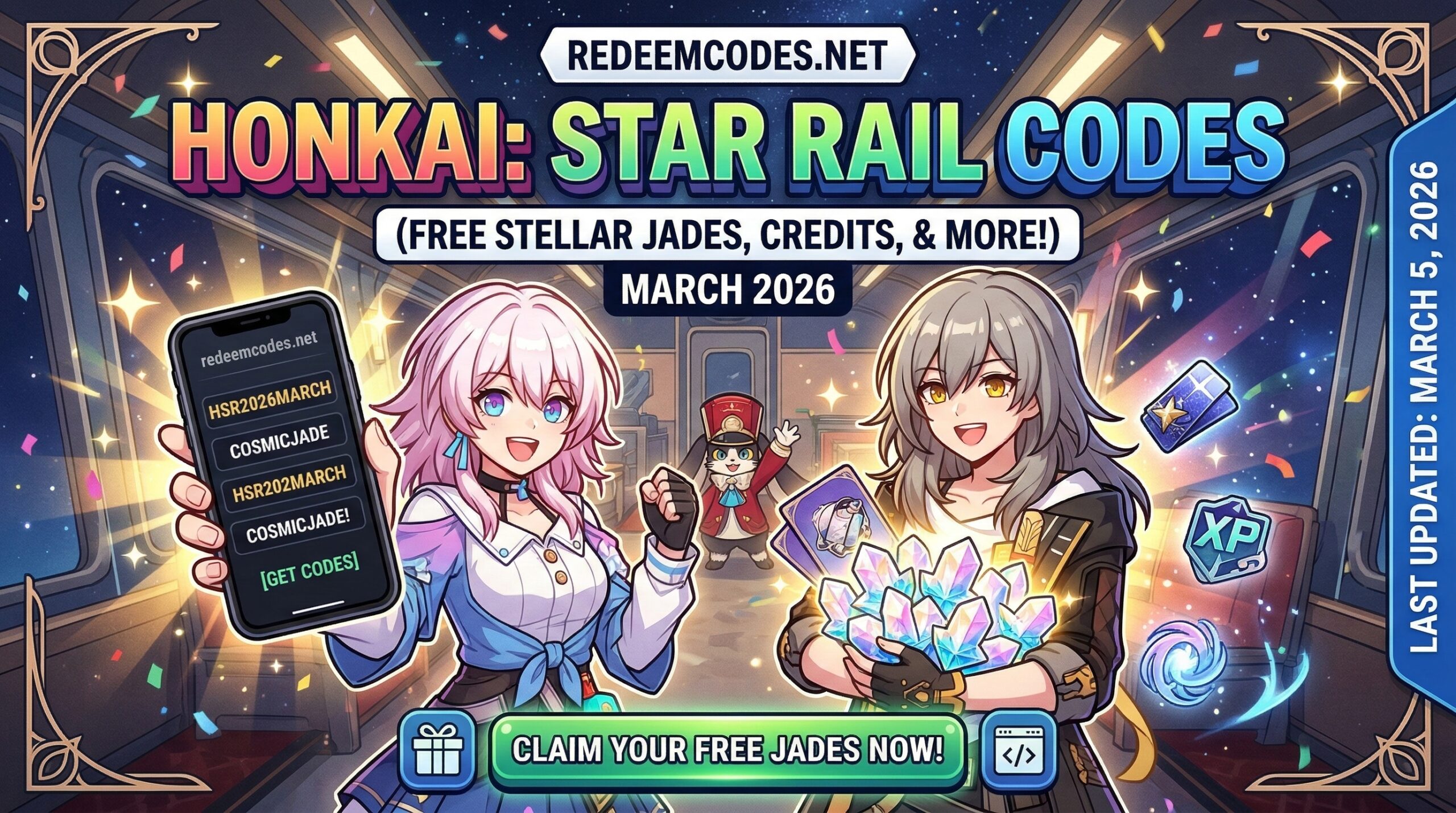 Honkai: Star Rail Codes (March 2026): Free Stellar Jades, Credits, and EXP!