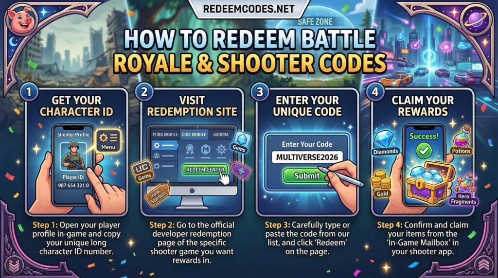 How to Redeem Codes in Battle Royale & Shooters