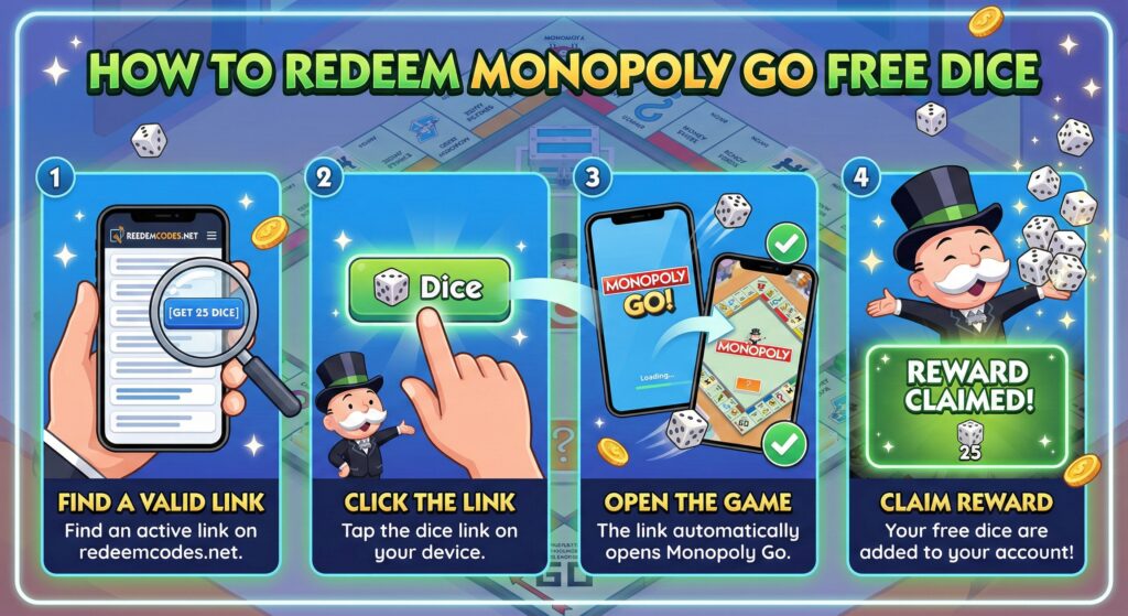 How to Redeem Monopoly Go Free Dice (Step-by-Step Guide)